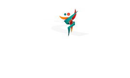 A small size banner with colored Yoga Holmes logo and company name below in gray background
